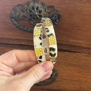 Rustic Cuff Cowhide Leopard Wrap Bracelet